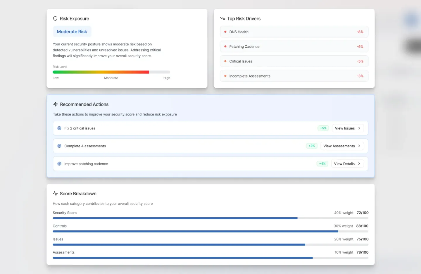 Security posture preview